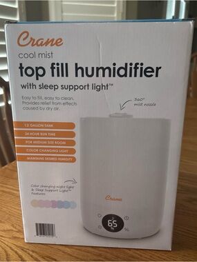 Crane Cool Mist Top Fill Humidifier - White